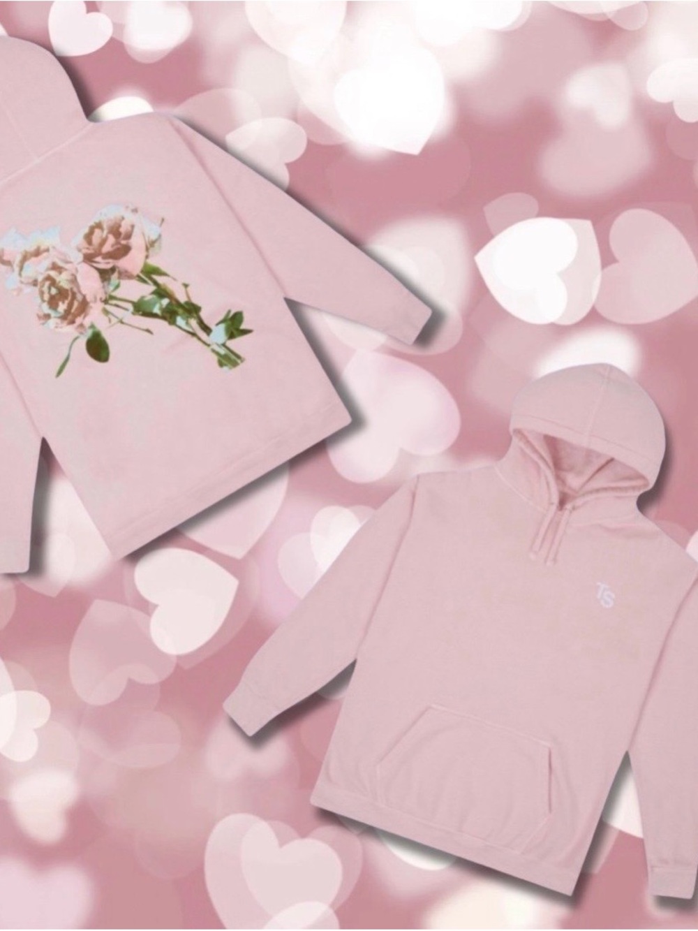 Taylor Swift Pink Lover Glitter Rose Floral Valentine’s Day Hoodie- Medium